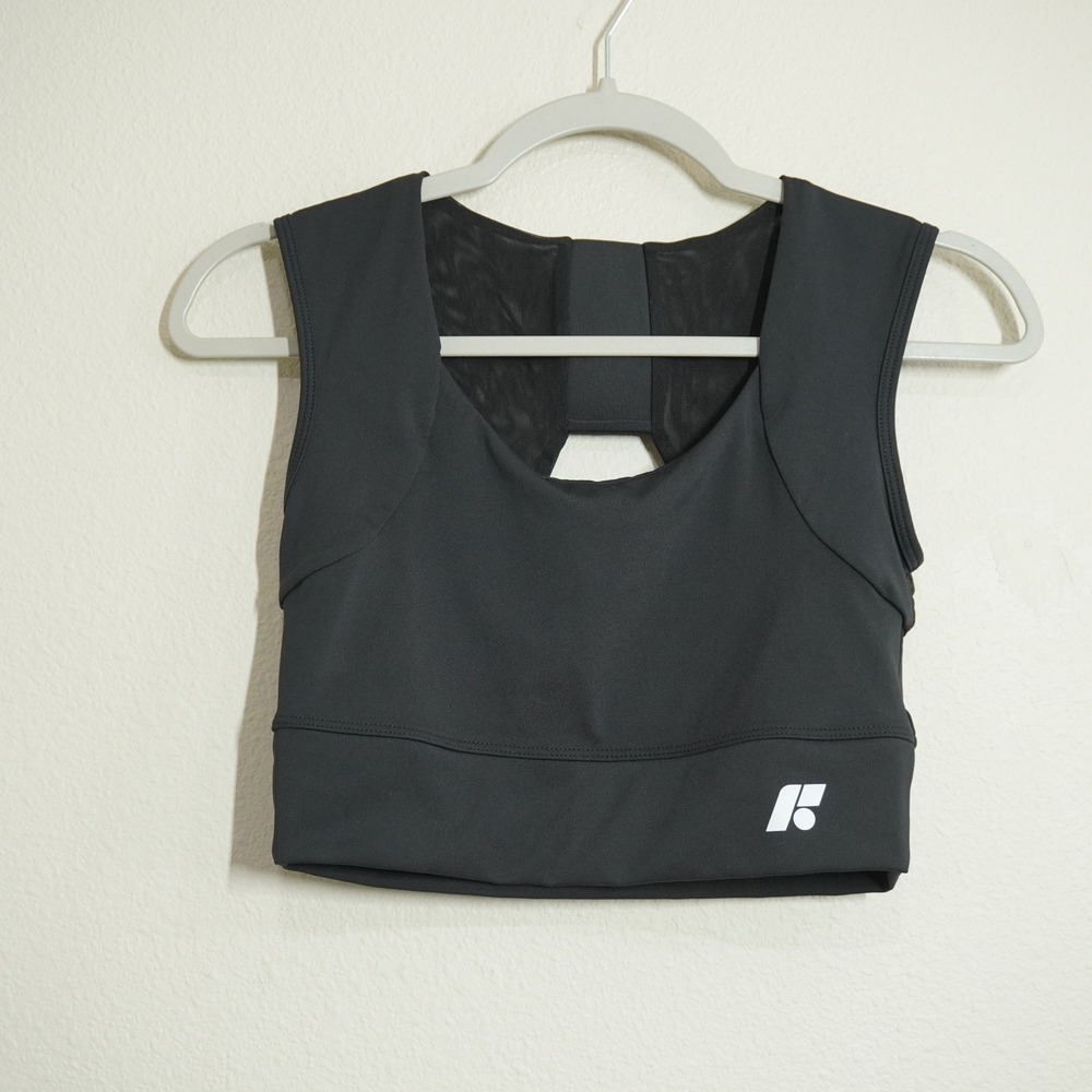 Forme Size Large Black Power Bra Posture Correcting Mesh Back Sports Bra
